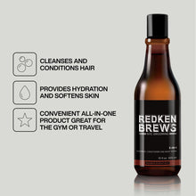 Load image into Gallery viewer, Redken Brews 3-in-1 Shampoo, Conditioner, and Body Wash